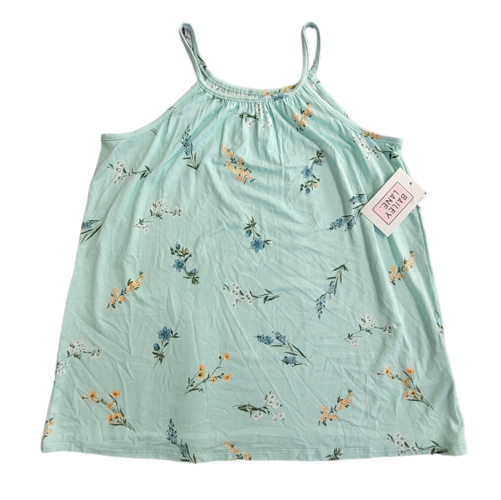 BAILEY LANE Green Floral Tank Top Size L (12-14)